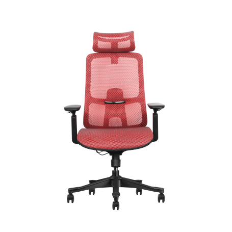 Bürostuhl ergonomisch, rot, Mesh, Sitzhöhe 43-54 cm