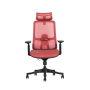 Chaise de bureau ergonomique, rouge, mesh, 43-54 cm, assemblée