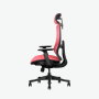 Chaise de bureau ergonomique, rouge, mesh, 43-54 cm