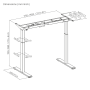 Scrivania regolabile in altezza 70-118 cm con piano del tavolo