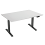 Electric height-adjustable table frame (62-128 cm, SUVA compliant) black with tableplate