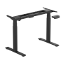 Electric height-adjustable table frame (62-128 cm, SUVA compliant) black with tableplate