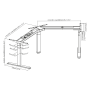 Height-adjustable angled table frame 62-128 cm (SUVA compliant) white