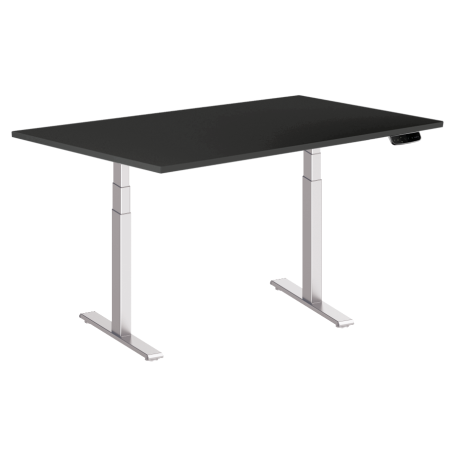 Piètement réglable blanc en hauteur 62-128 cm (SUVA conforme) avec dessus de table