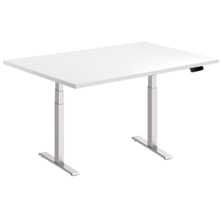 Piètement réglable blanc en hauteur 62-128 cm (SUVA conforme) avec dessus de table