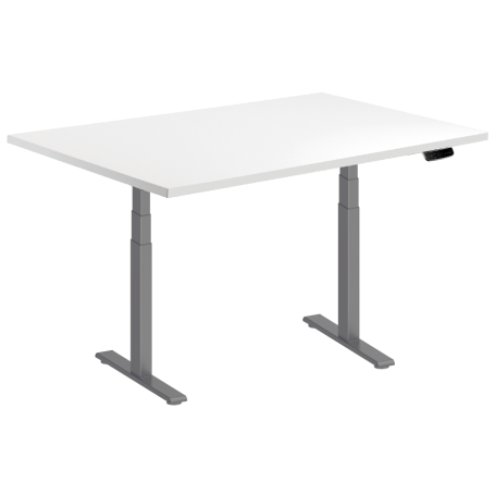 Piètement réglable gris en hauteur 62-128 cm (SUVA conforme) avec dessus de table