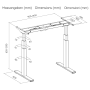 Electric height-adjustable table frame 63-129 cm SUVA complian grey (without tableplate)
