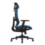 Bürostuhl ergonomisch, blau, Mesh, Sitzhöhe 43-54 cm, montiert geliefert