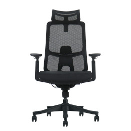 Bürostuhl ergonomisch, schwarz, Mesh, montiert geliefert