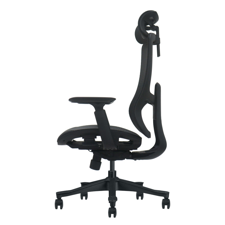 Sedia ergonomica, mesh nera, assemblata