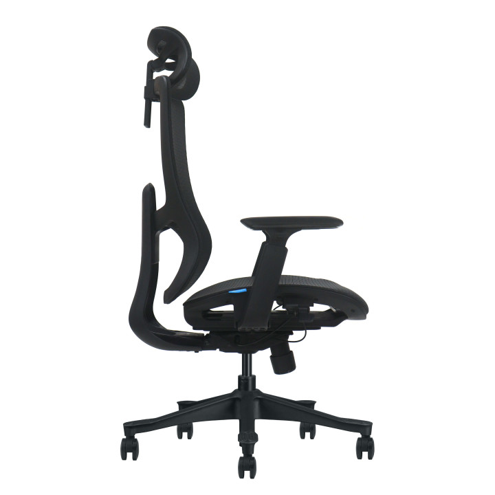 Sedia ergonomica, mesh nera, assemblata