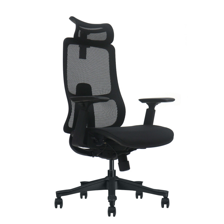 Bürostuhl ergonomisch, schwarz, Mesh, montiert geliefert