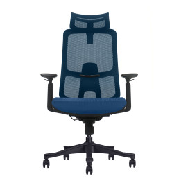 Bürostuhl ergonomisch, blau, Mesh, montiert geliefert