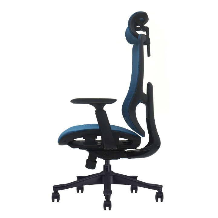 Sedia ergonomica, mesh blu, assemblata