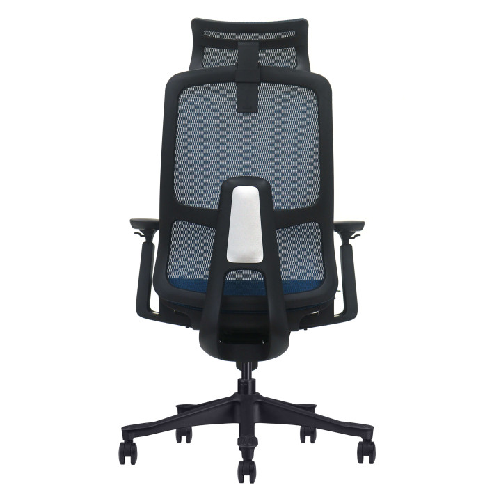 Sedia ergonomica, mesh blu, assemblata