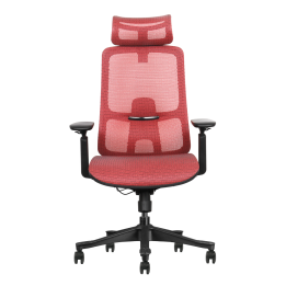 Chaise de bureau ergonomique, rouge, mesh, assemblée
