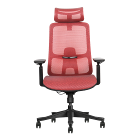 Chaise de bureau ergonomique, rouge, mesh, assemblée