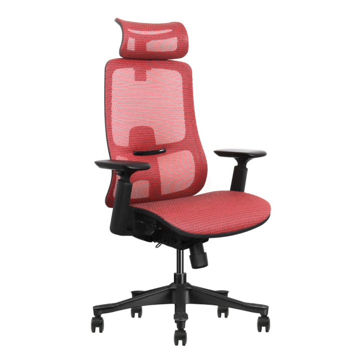 Bürostuhl ergonomisch, rot, Mesh, montiert geliefert