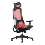 Chaise de bureau ergonomique, rouge, mesh, assemblée