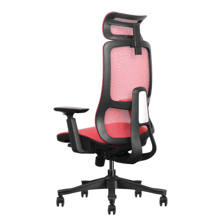 Bürostuhl ergonomisch, rot, Mesh, montiert geliefert