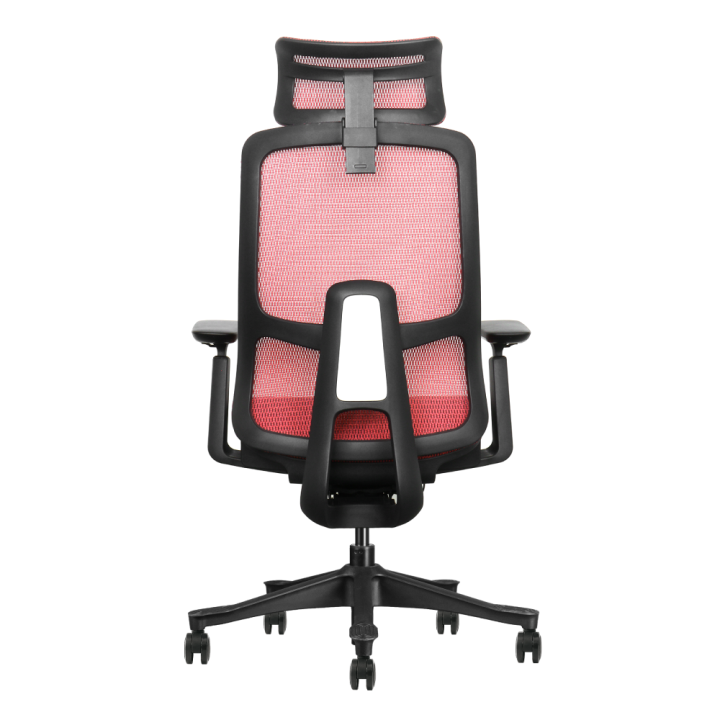 Sedia ergonomica, mesh rosso, assemblata