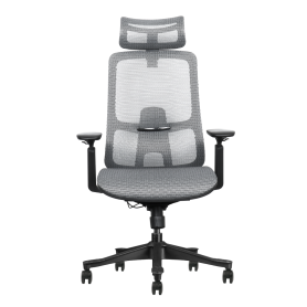 Bürostuhl ergonomisch, grau, Mesh, montiert geliefert