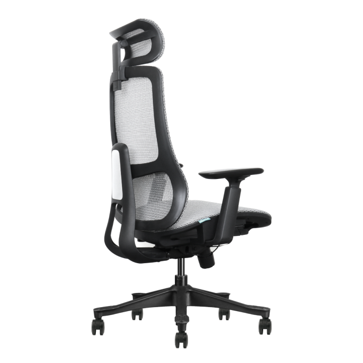 Bürostuhl ergonomisch, grau, Mesh, montiert geliefert