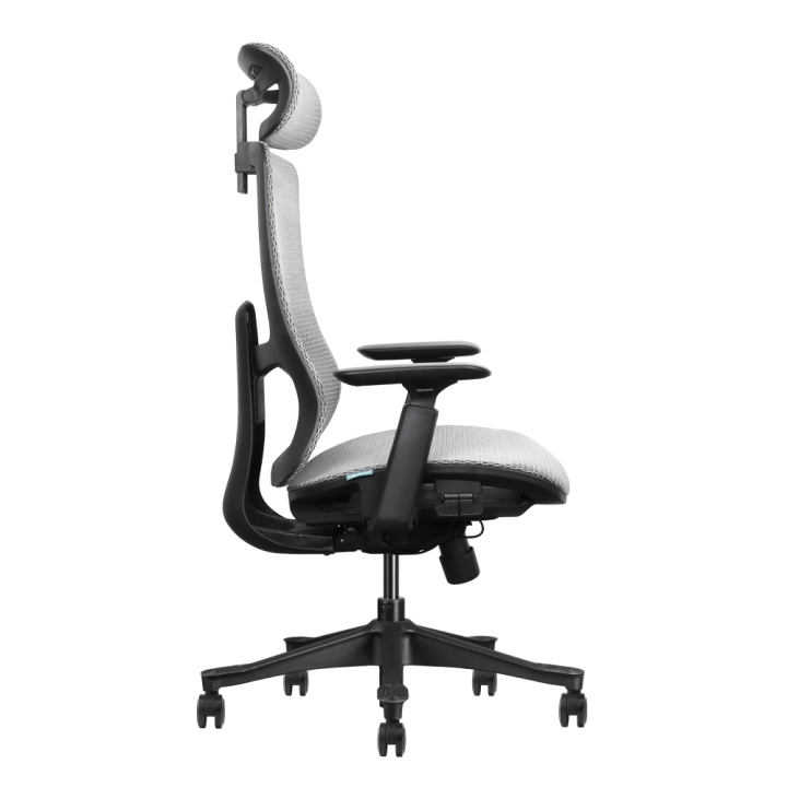 Bürostuhl ergonomisch, grau, Mesh, montiert geliefert