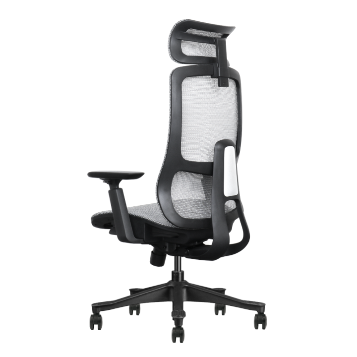 Bürostuhl ergonomisch, grau, Mesh, montiert geliefert