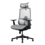 Sedia ergonomica, mesh grigio, assemblata