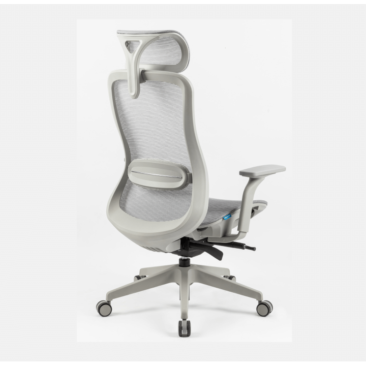 Chaise de bureau élégante, entièrement grise, avec mécanisme italien DONATI