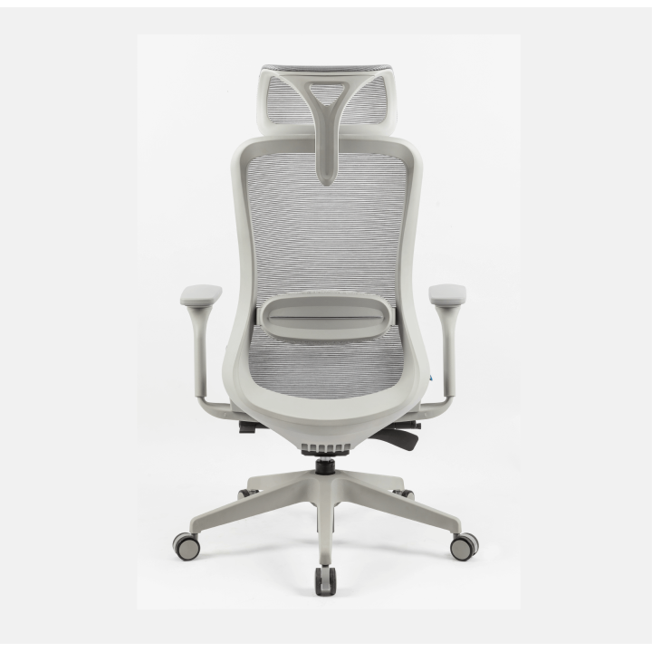 Chaise de bureau élégante, entièrement grise, avec mécanisme italien DONATI