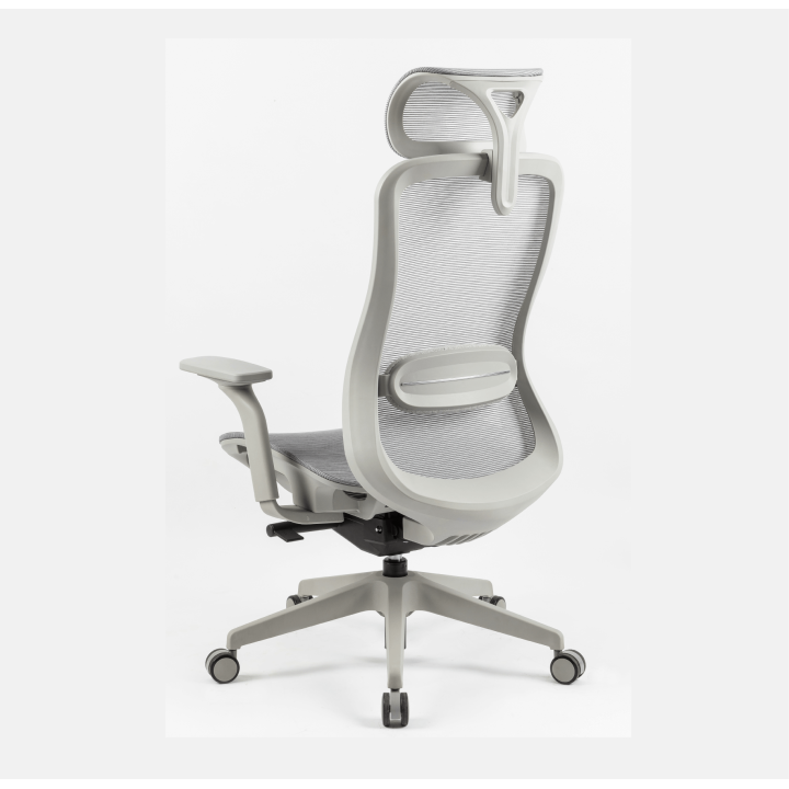 Chaise de bureau élégante, entièrement grise, avec mécanisme italien DONATI