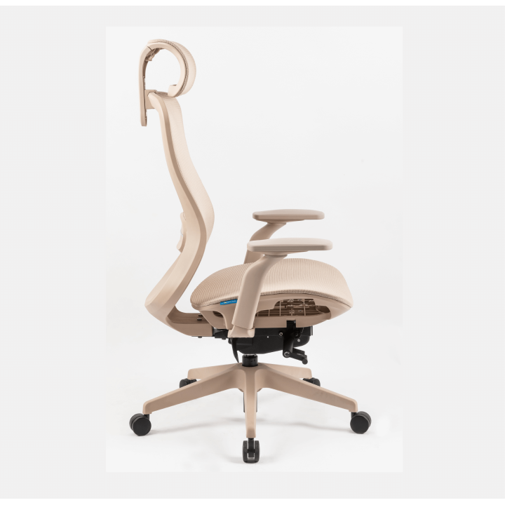 Elegante sedia da ufficio crema completo con meccanismo italiano Donati