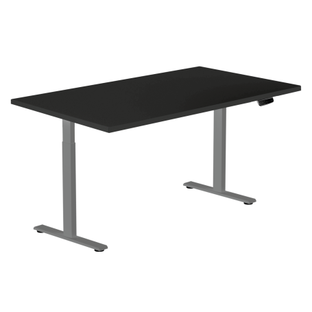 Höhenverstellbarer Tisch (70-118 cm) grau mit Tischplatte