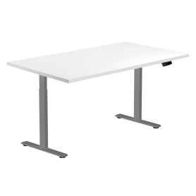 Höhenverstellbarer Tisch (70-118 cm) grau mit Tischplatte