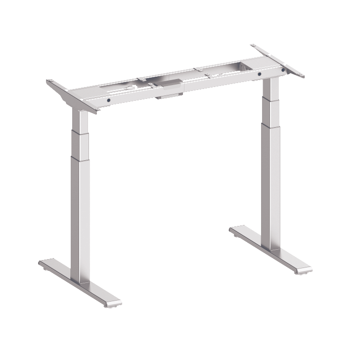 Electric height-adjustable black table frame without table top