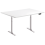 Electric height-adjustable table frame (62-128 cm, SUVA compliant) white, grey or black with tableplate