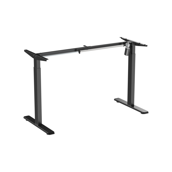 Electric height-adjustable black desk frame without table top