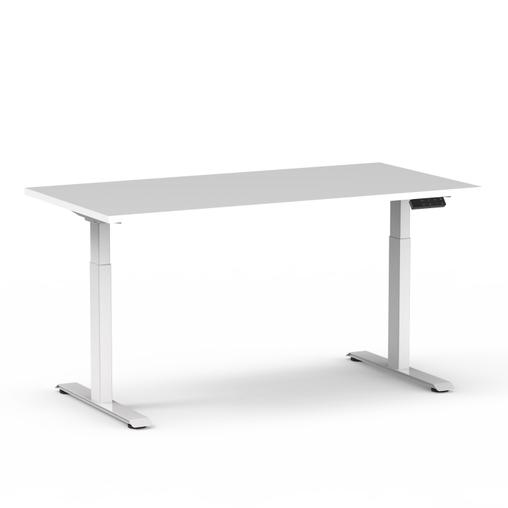 Electric height-adjustable black table frame without table top