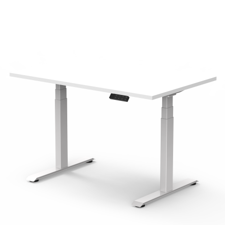 Electric height-adjustable table frame (60-125 cm, SUVA compliant) white or black with tableplate