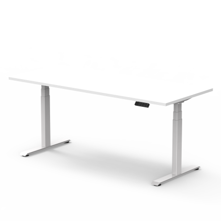 Telaio scrivania bianco o nero regolabile in altezza 60-125 cm (SUVA conform) con piano del tavolo