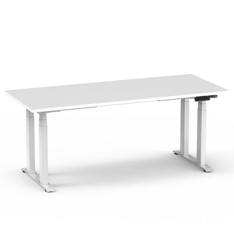 Extremely stabel height-adjustable table frame 60-125 cm SUVA complian white with tableplate