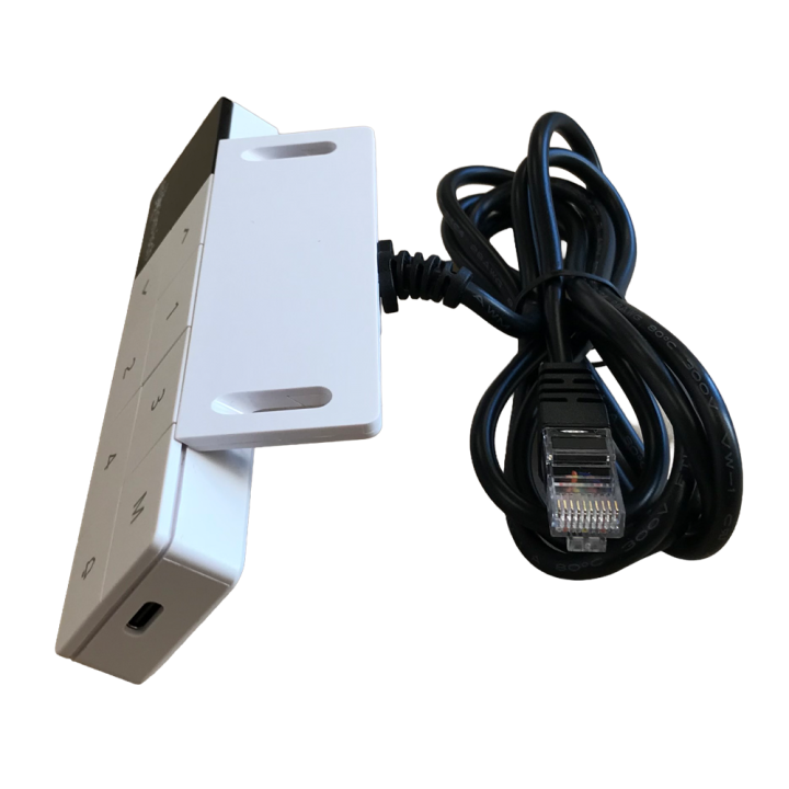 Telaio scrivania regolabile in altezza elettricamente grigio e un piano del tavolo bianco