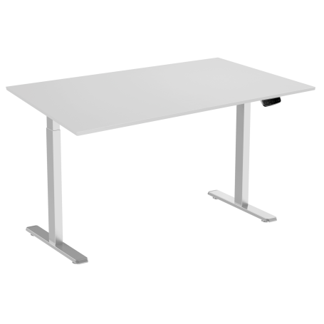 Höhenverstellbarer Tisch (70-118 cm) weiss mit weisser Tischplatte