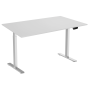 Höhenverstellbarer Tisch (70-118 cm) weiss mit weisser Tischplatte