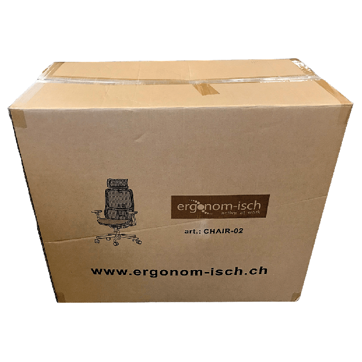 Sedia ergonomica, mesh blu, assemblata