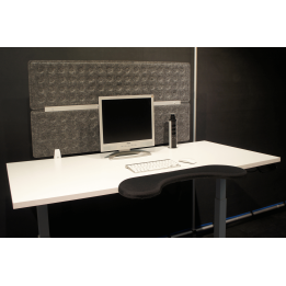 Trennwand 118x60cm grau für Schreibtisch