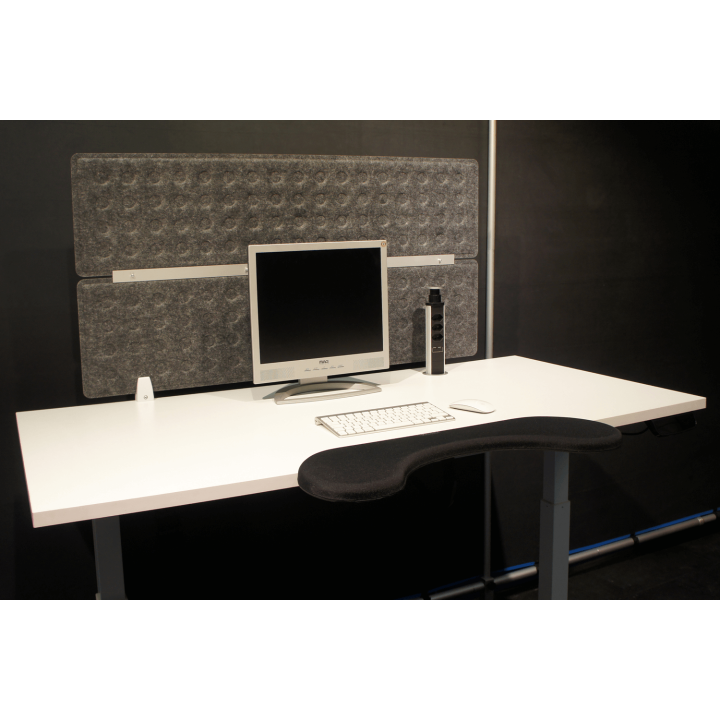 Trennwand 118x60cm grau für Schreibtisch