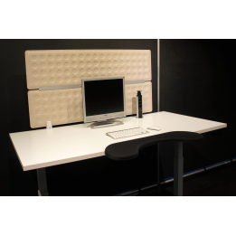 Trennwand 118x60cm beige für Schreibtisch